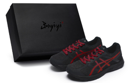 Asics Gel-Contend 4 Износостойкие низкие кроссовки для бега мужские черные Ancora Red t8d4q-020(team80-男款幻影安可拉s-box) | black ancora red