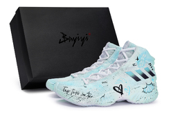 Кроссовки баскетбольные Adidas Pro Bounce 2018 мужские мидтоп бело-черно-синие fw5745(team80-男款撕漫蓝s-box) | blue white black