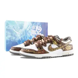 Nike Кроссовки для скейтбординга Dunk Sudan, износостойкие, низкие, мужские, коричневые, белые hf5441-111（team626-苏丹-sbox） | brown white (special gift box)