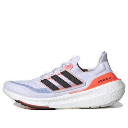 Кроссовки ultra boost light солнечные красные Adidas, белый hq6351 | white/black/orange