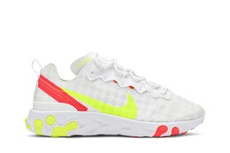 Кроссовки Nike React Element 55 'Checkered White Crimson Volt', белый cj0782 100 | white