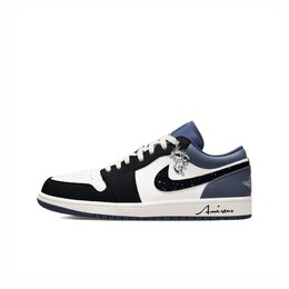 Баскетбольные кроссовки Air 1 Vintage Men Low-top Black/white/blue Jordan 553558-414（team93-cny午夜星空） | navy blue