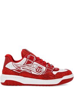 Кожаные низкие кеды Philipp Plein, красный saesmsc4015ple010n | красный