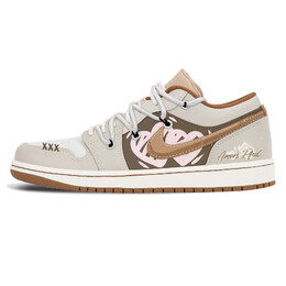 Баскетбольные кроссовки Air 1 Vintage Men Low-Touch Pink Jordan, цвет Linen hf5753-221(team496-爱心贴贴) | linen
