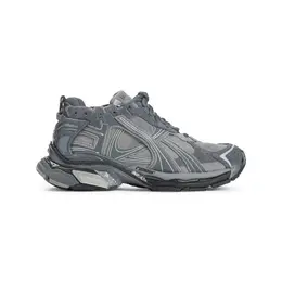 Balenciaga-Grey Suede Leather Runner Sneakers-Uomo 52654946386260