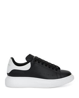 Мужские массивные кожаные кроссовки на каблуке Alexander McQueen 3562611 | black/bone