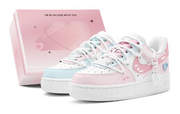 Кроссовки Nike Air Force 1 Skateboarding Shoes Men Low-top Blue/pink/white, розовый cw2288-111(teams-蓝粉爱心男s-box) | pink