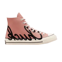 Кроссовки Converse Chuck 70 High 'Scripted Signature Print - Rose Gold', розовый 167697c | rose gold/egret/black