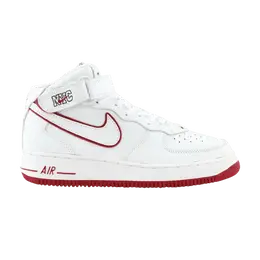 Кроссовки Nike Air Force 1 Mid, белый 304096 118 | white/white-varsity red-nyc