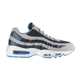 Кроссовки Nike Air Max 95 'Wolf Grey Obsidian', серый 609048 094 | wolf grey/blue glow-dark obsidian-white