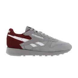 Кроссовки Reebok Classic Leather 'Pure Grey Classic Burgundy', серый hq9956 | pure grey/footwear white/classic burgundy