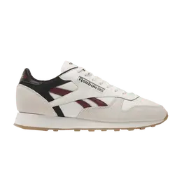 Кроссовки Reebok Classic Leather 'Chalk Classic Maroon', кремовый id1587 | chalk/classic maroon/core black