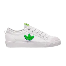 Кроссовки Adidas Nizza Trefoil 'White Signal Green', белый fx8354 | footwear white/footwear white/signal green