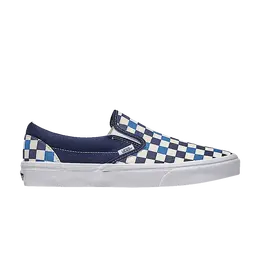 Кроссовки Vans Classic Slip-On 'Checkerboard - Navy Blue White', синий vn000d5pbx9 | navy blue/white