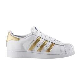 Кроссовки Adidas Superstar J, белый b39402 | ftwwht/goldmt/blue