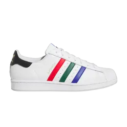 Кроссовки Adidas Superstar 'White Lucid Blue Scarlet Green', белый if7821 | cloud white/semi lucid blue/better scarlet