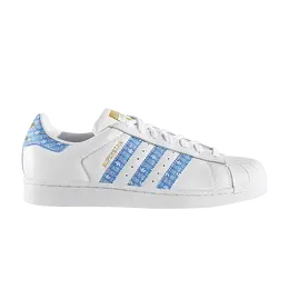 Кроссовки Adidas Superstar 'Real Blue Logo Print', белый eg2916 | footwear white/real blue/gold metallic