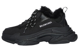 Кроссовки Balenciaga Triple S Fake Fur, черный 668563w3cq51000