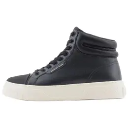 Высокие кожаные кроссовки для скейтборда мужские черные Armani Exchange xuz057xv9061k001