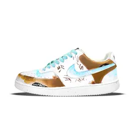 Nike Легкие и дышащие низкие кроссовки для скейтбординга Court Vision 1 Shallow Shoal Breeze, мужские, коричневые, синие dh2987-101（team1297-浅滩逐风） | brown blue