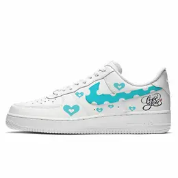 Nike Кроссовки Air Force 1 Low Top для скейтбординга, мужские, белые cw2288-111(team10-爱意满满男 j) | white