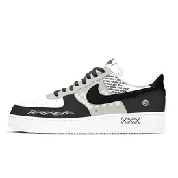 Nike Кроссовки Air Force 1 с низким верхом для скейтборда, противоскользящие, износостойкие, мужские, белые ct2302-100(team10-黑白格s) | white