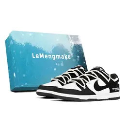 Nike Кроссовки для скейтбординга Dunk, износостойкие, низкие, мужские, черно-белые dd1391-100(team778-负片街头s-box) | black white