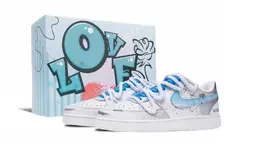 Nike Кроссовки для скейтборда Court Vision 1 Zhenzhen Box с противоскользящей подошвой, износостойкие, мужские, светло-синие dh2987-101(team441-男-铮铮-限定礼盒) | light blue