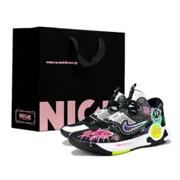 Nike Баскетбольные кроссовки KD Trey 5 X с противоскользящей подошвой, износостойкие, мужские, черные, розовые dj7554-007(team169-幻彩墨影lucky黑) | black pink