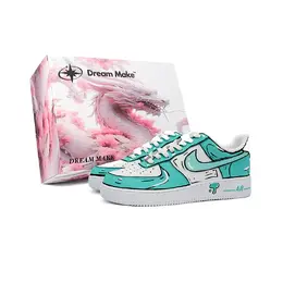 Nike Кроссовки Air Force 1 Anime Graffiti, износостойкие, низкие, для скейтбординга, мужские, белые cw2288-111(team240-二次元 涂鸦-box） | white