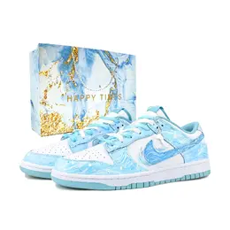 Nike Кроссовки для скейтбординга Dunk, износостойкие, низкие, мужские, белые, синие dv0833-106(team537-海底世界lucky蓝) | white blue
