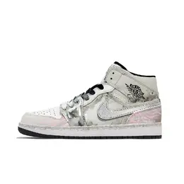 Jordan Баскетбольные кроссовки Air 1 Vintage, мужские, средний верх, серо-розовые dq8426-132(team799-银色山泉) | gray pink