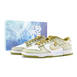 Nike Кроссовки для скейтбординга Dunk Slytherin, износостойкие, низкие, мужские, желтые, белые dv0833-105（team626-斯莱特林-sbox） | yellow white (special box)