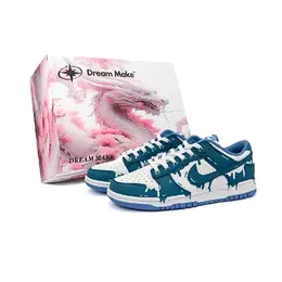 Nike Кроссовки для скейтбординга Dunk, износостойкие, синие, мужские dv0833-400(team240-二次元冰淇淋-box) | blue