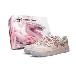 Nike Кроссовки Air Force 1 Low Top для скейтбординга, мужские, белые cw2288-111(team240-粉墨幻境-box) | white