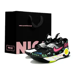 Nike Баскетбольные кроссовки KD Trey 5 X с низким верхом, устойчивые к истиранию, мужские, черные, розовые dj7554-007(team757-黑彩劲影lucky黑) | black pink