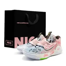 Nike Баскетбольные кроссовки KD Trey 5 X с низким верхом, устойчивые к истиранию, мужские, сине-розовые dj7554-014(team1108-像素爆爆ld) | blue pink