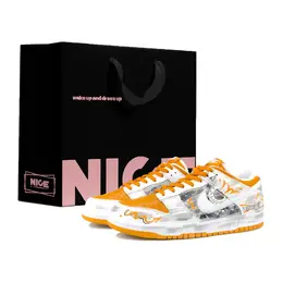 Nike Кроссовки для скейтбординга Dunk Low Top, мужские, оранжевые, белые, серые fq6965-700(team537-橙焰轨迹ld) | orange white gray