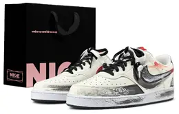 Nike Износостойкие и легкие низкие кроссовки для скейтбординга Court Vision 1, мужские, черно-белые dm1187-101(team537-格泽曜日lucky黑) | black white