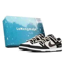 Nike Кроссовки для скейтбординга Dunk Dust Collection, износостойкие, низкие, мужские, черно-коричневые dd1391-100(team496-兽化机械s-box) | white