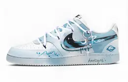 Nike Кроссовки Court Vision Blue Star Trace с амортизацией, износостойкие, низкие, для скейтбординга, мужские, бело-синие dh2987-101（team1319-蓝宙星迹） | white blue