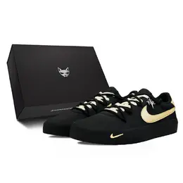 Nike Кроссовки для скейтбординга Court Shot, мужские, низкие, черно-золотые fq8146-001(team79-金色鎏光s-box) | black gold (black box)