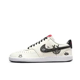Nike Кроссовки Court Vision 1 для скейтбординга, износостойкие, низкие, мужские, черно-белые dm1187-101（team849-邪恶笑脸） | black white