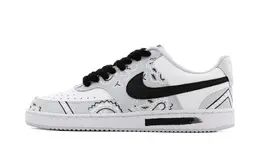 Nike Износостойкие низкие кроссовки для скейтбординга Court Vision, мужские, белые, серые hm9862-002(team肆-云纹腰果花) | white gray