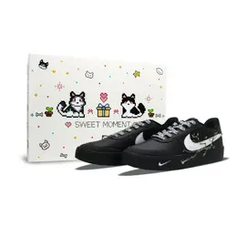 Nike Низкие кроссовки для скейтбординга Court Shot Cushioning, мужские, черно-белые fq8146-001(team1297-月上夜蔓礼盒 ） | black/white