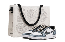 Nike Низкие, износостойкие, амортизирующие кроссовки для скейтбординга EBERNON, мужские, черно-белые aq1774-102（team1106-闪电sbox） | black (black white graffiti shopping bag)
