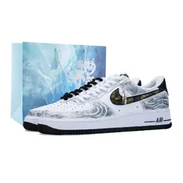 Кроссовки Air Force 1 Homecoming Dreams, износостойкие, низкие, для скейтбординга, мужские, серо-золотые Nike, Gray Gold (Special Shopping Bag) fq4296-101（team836-归墟梦演） | gray gold (special shopping bag)