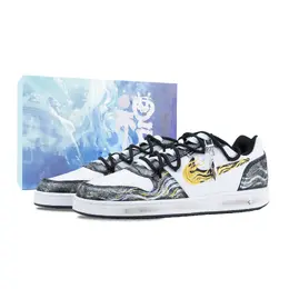 Nike Низкие позолоченные кроссовки для скейтбординга EBERNON, мужские, черные, белые, золотые aq1774-102（team836-鎏金-sbox） | black white gold (special box)