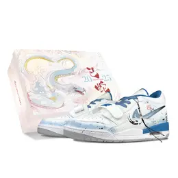 Jordan Баскетбольные кроссовки Legacy 312 Vintage, низкие, мужские, цвет белый, синий hj3480-140（team522-沧海流云sbox） | sky blue
