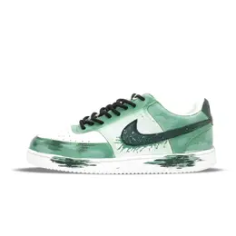 Nike Легкие и дышащие низкие кроссовки для скейтбординга Court Vision 1 Moss Vibrations, мужские, белые, зеленые dh2987-101（team1297-苔痕跃动） | white green